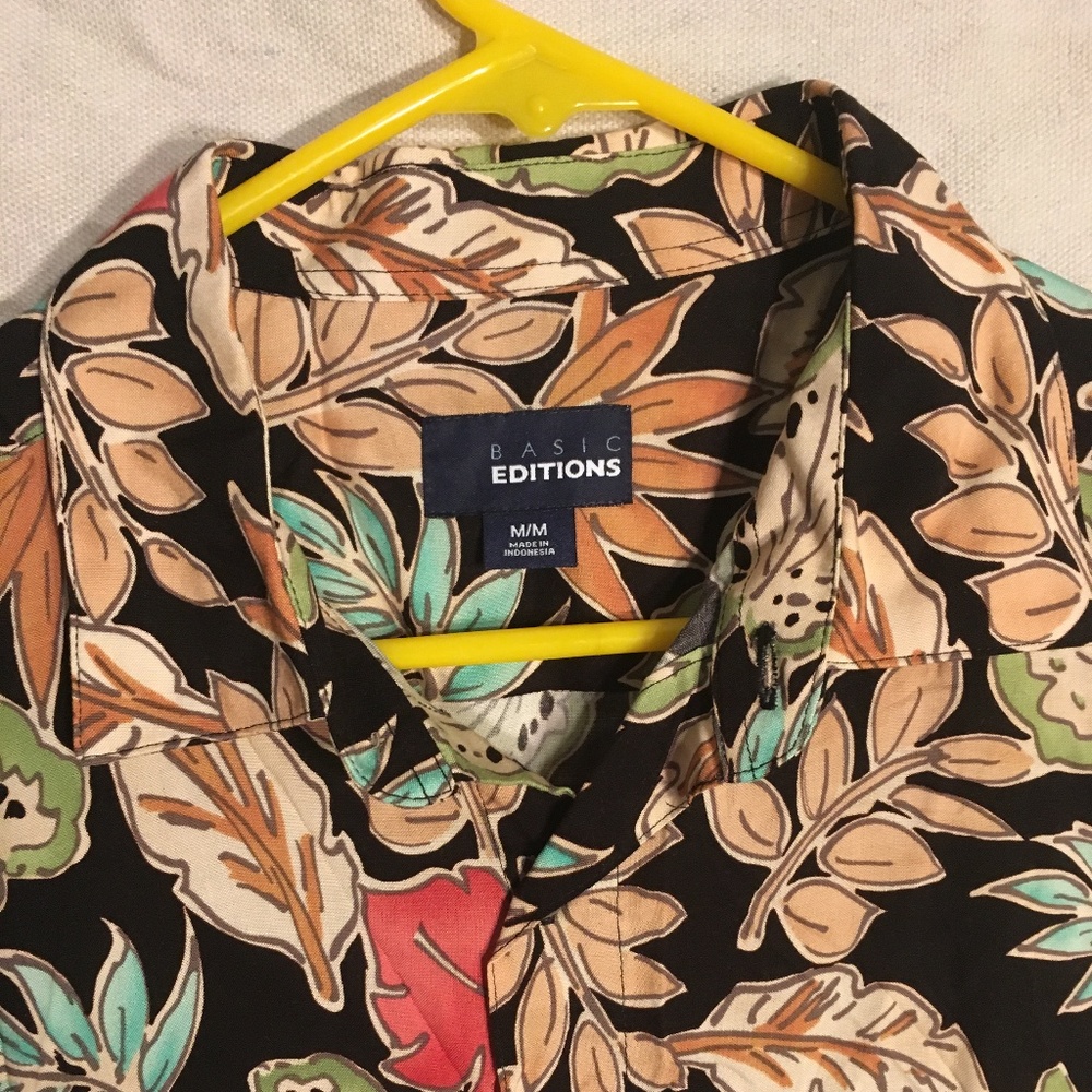 NWT BASIC EDITIONS Men's multi-colored shirt sz M - Picture 2 of 5